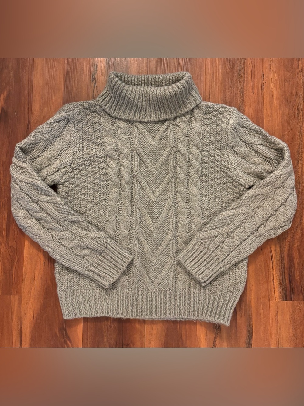 Women’s Jun&Ivy Cable-knit Gray Turtleneck Sweater